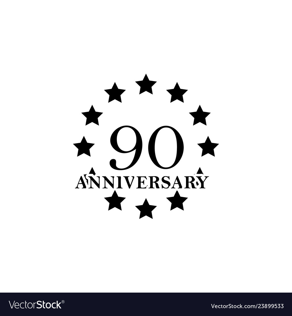 90 anniversary sign element