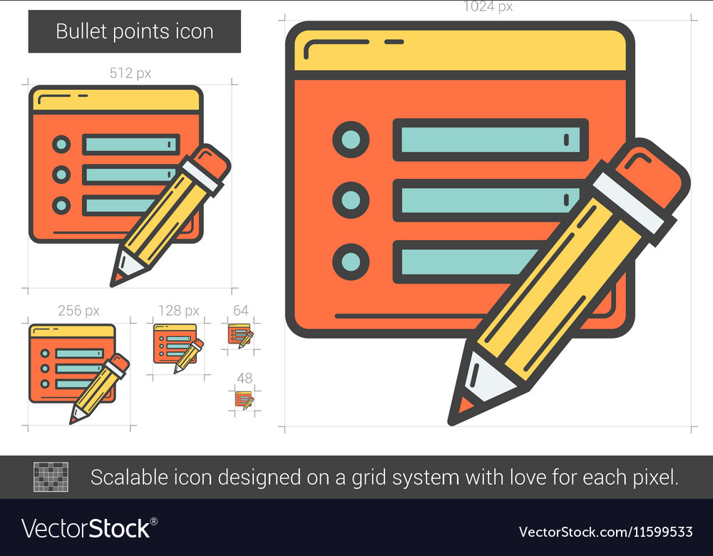Bullet points line icon