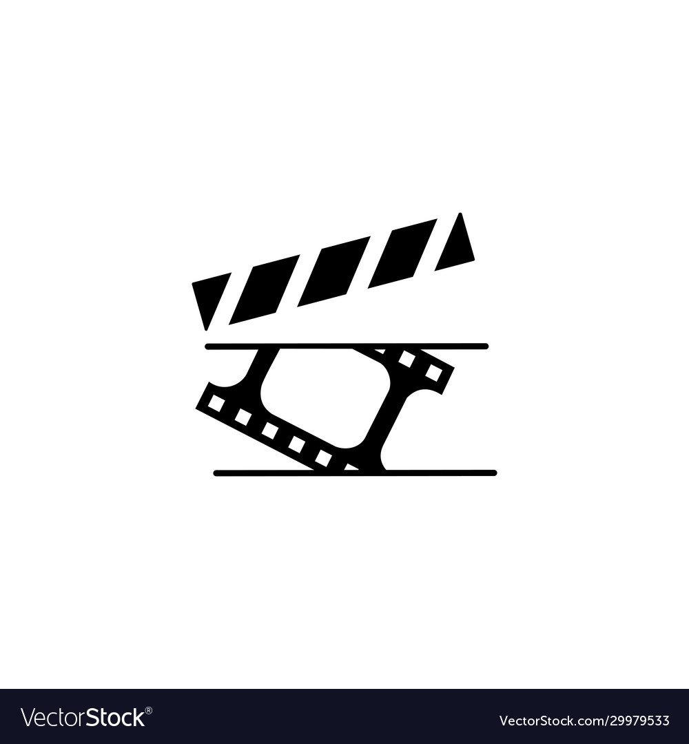 Clapperboard movie clapper flat icon direction Vector Image