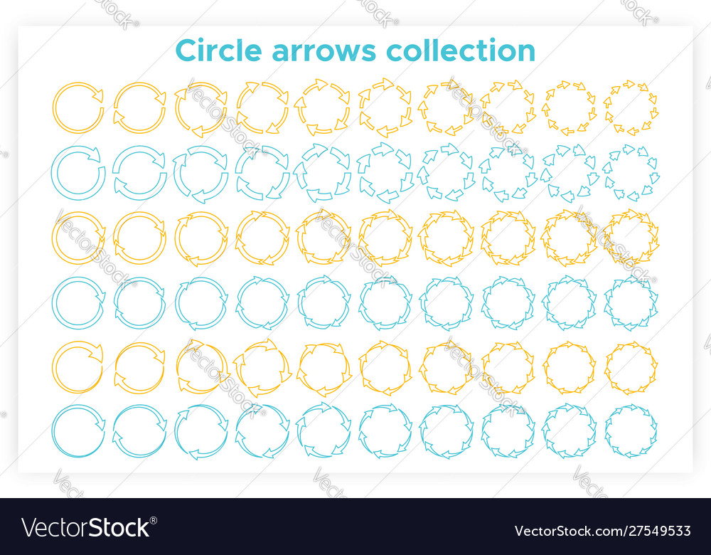 Contour circle arrows reuse or refresh icon set vector image Contour circle arrows reuse or refresh icon set