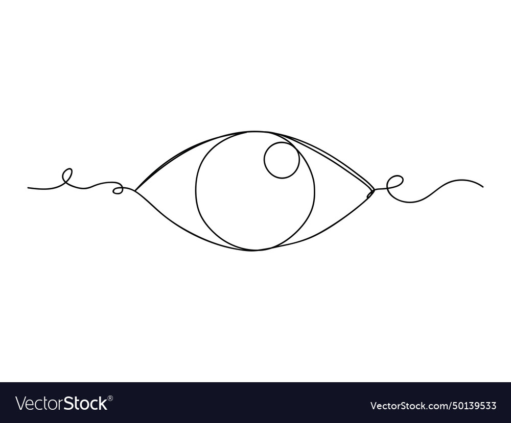 Eye continuous one line art isolated