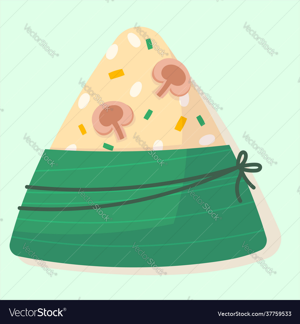 Flat dragon boat zongzi Royalty Free Vector Image