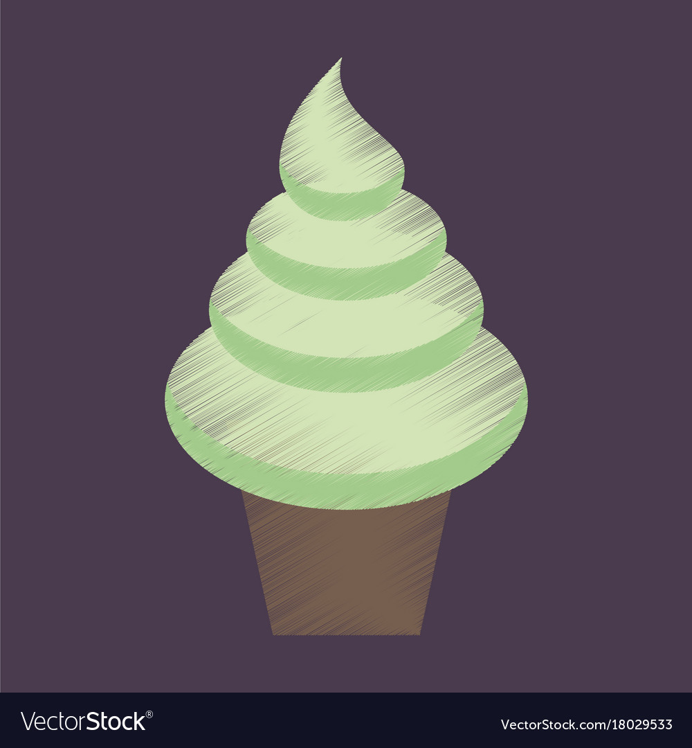 Flat shading style icon ice cream cone