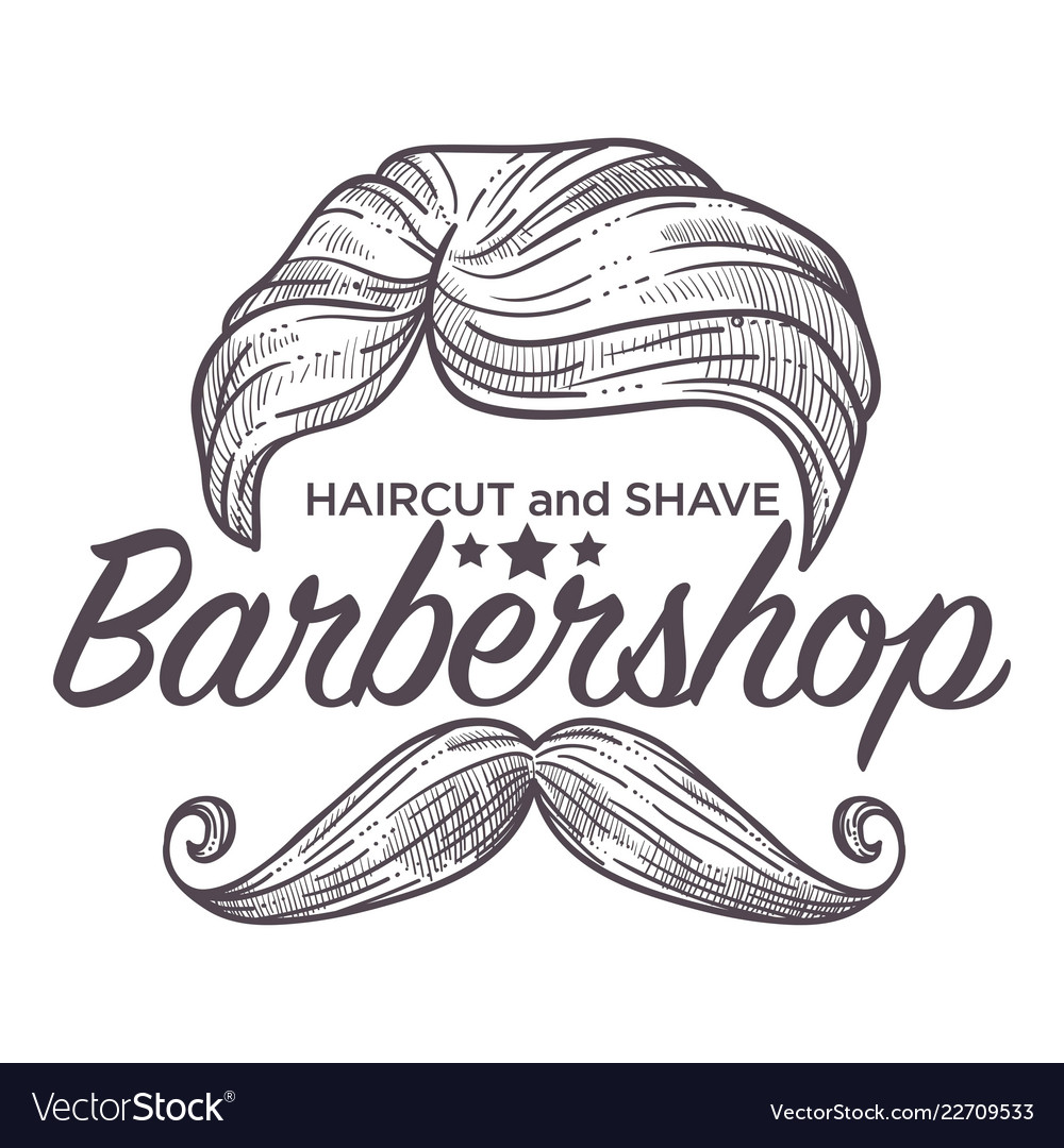 Haircut and shave barbershop service for men Vector Image