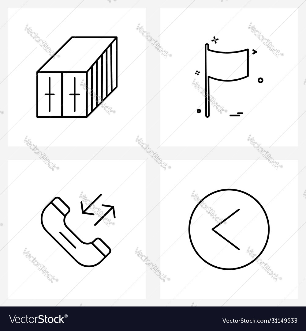 Modern line 4 simple icons cargo call