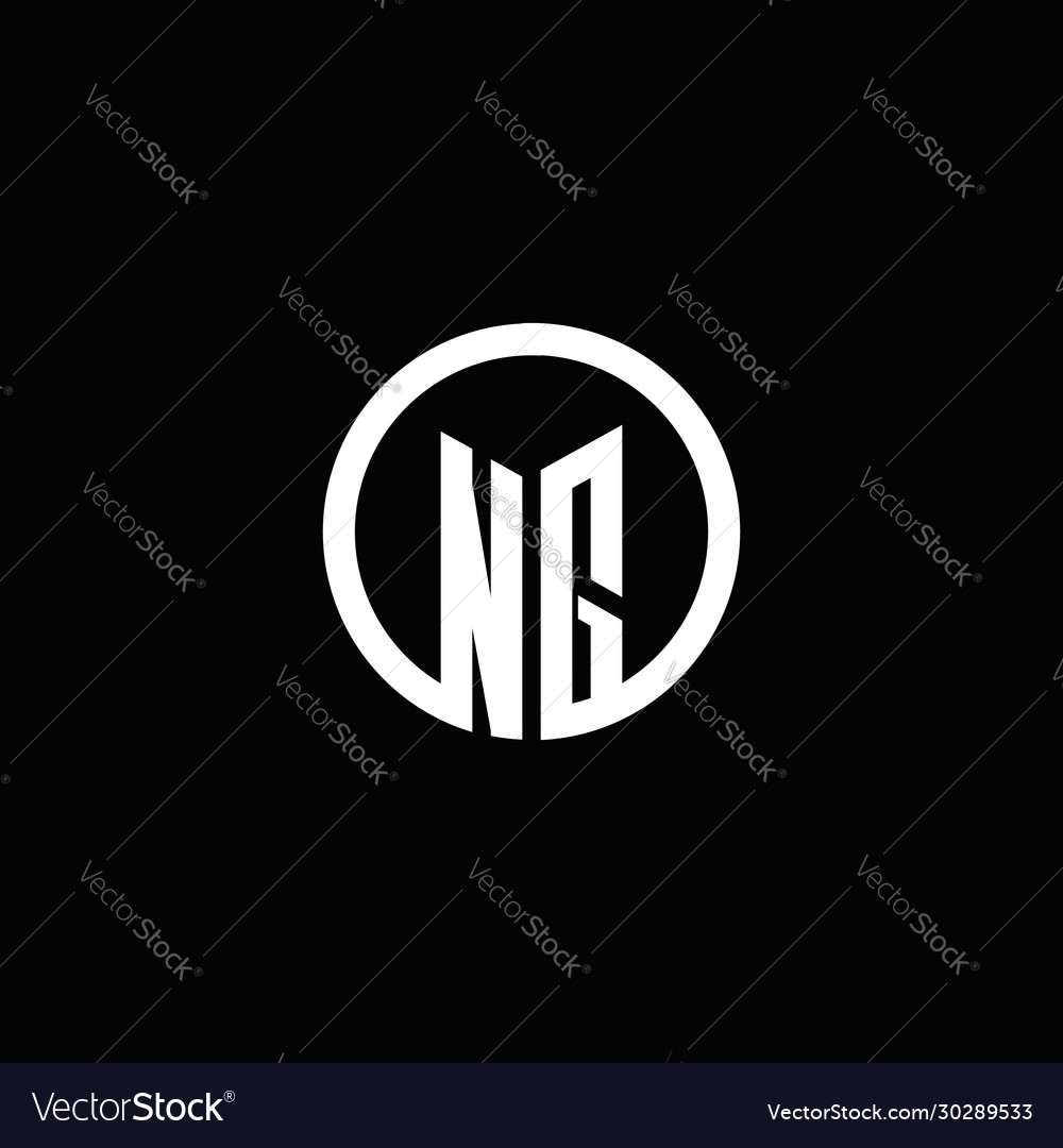 Ng monogram logo isolated with a rotating circle