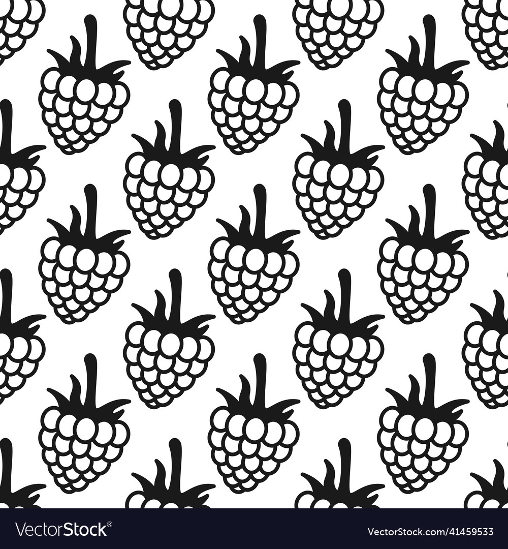 Raspberry seamless pattern background