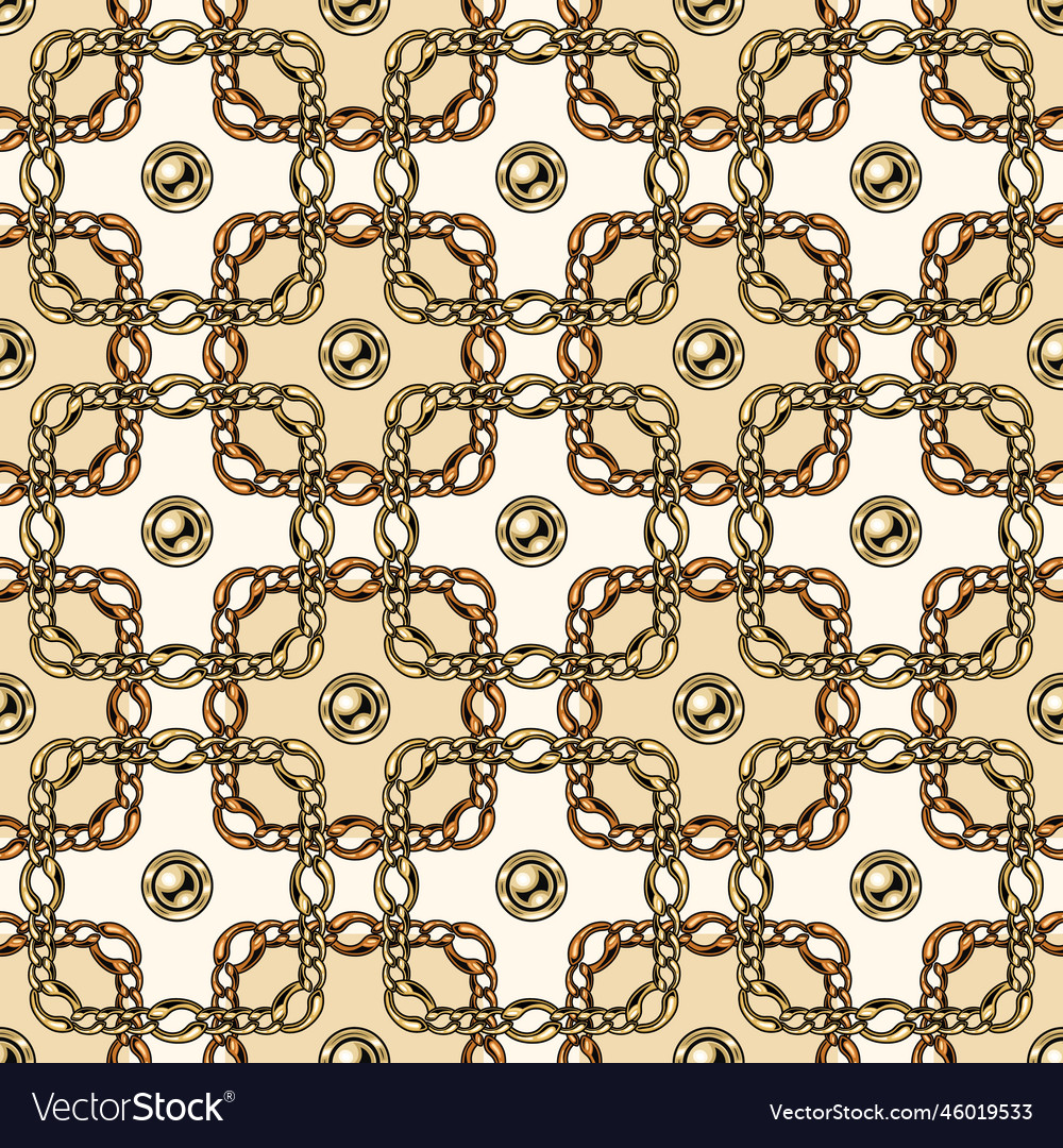 Seamless geometric chain pattern with squares vector image Seamless geometric chain pattern with squares