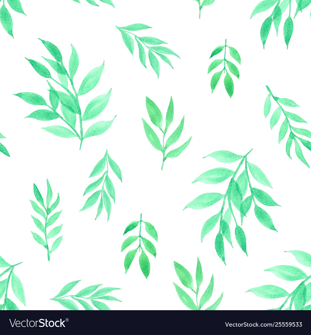 Seamless pattern with leaves watercolor