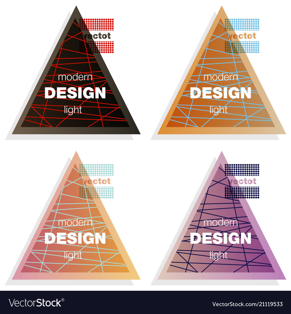 Set abstract colorful triangle dynamic splash vector image Set abstract colorful triangle dynamic splash