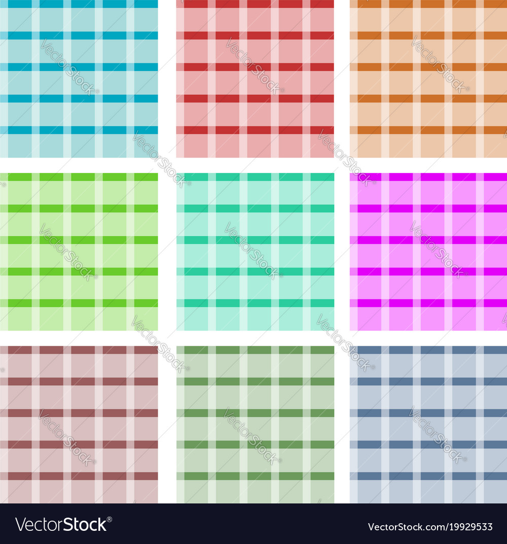 Set of checkered seamless patterns