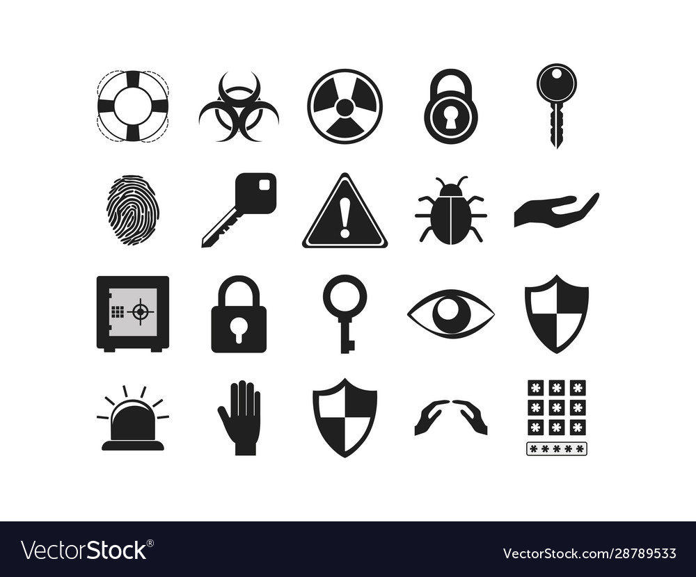 Set security system design Vector Image Set security system design