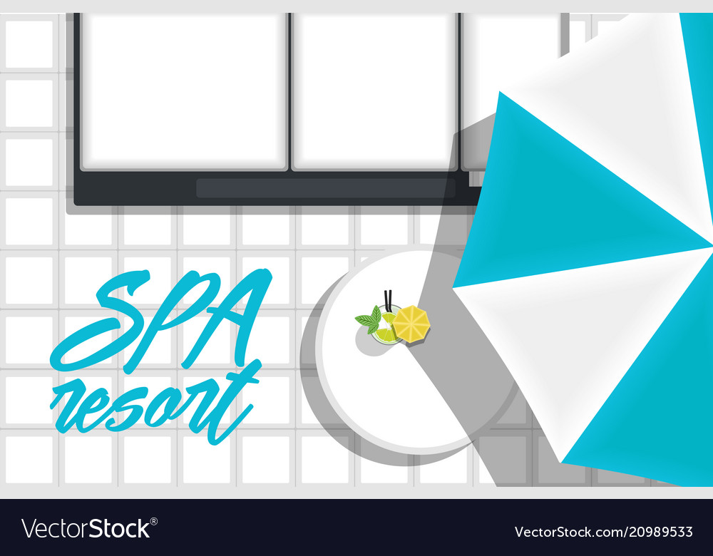 Spa hotel banner with beach loungers