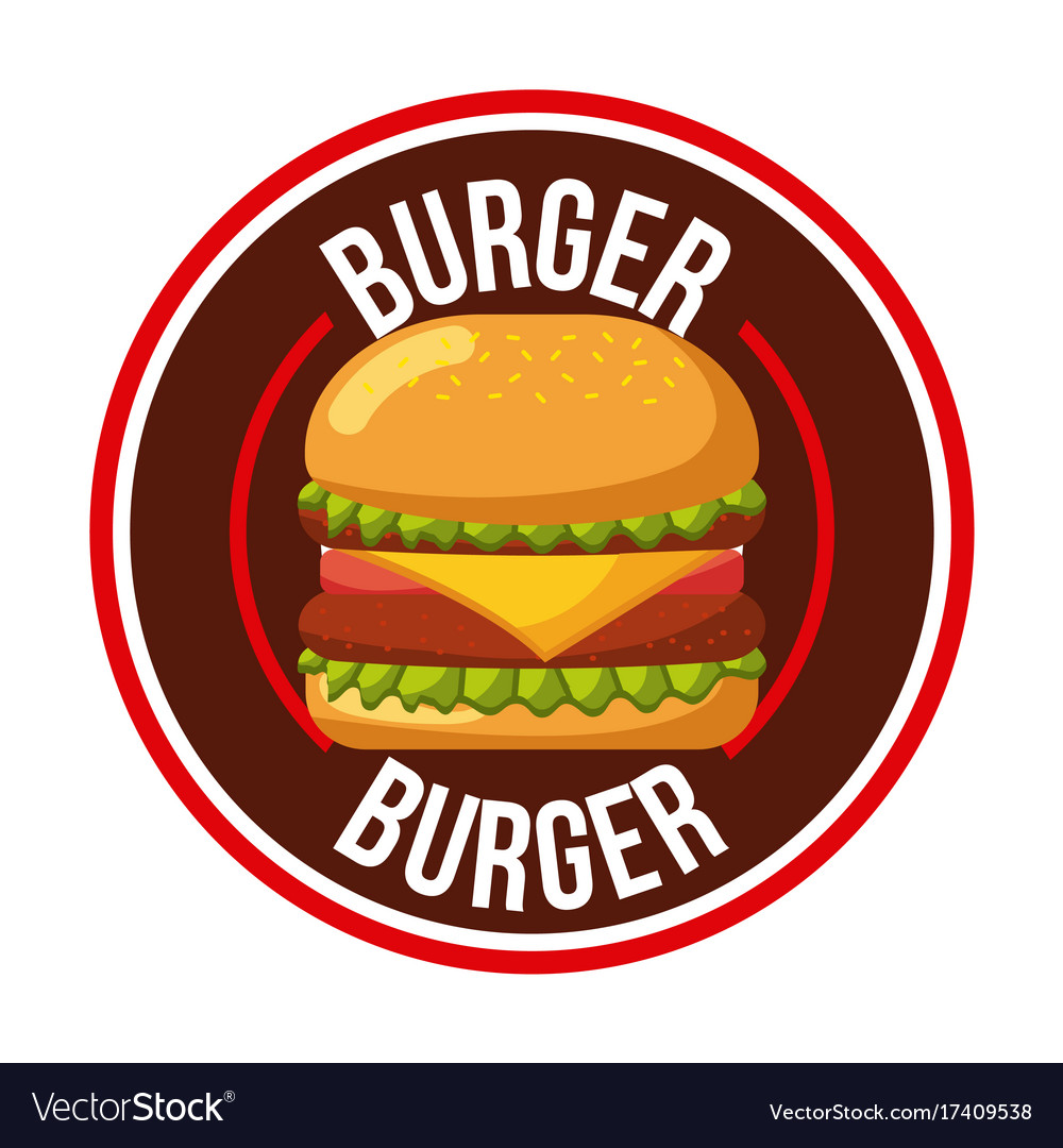 Burger icon fast food restaurant menu Royalty Free Vector