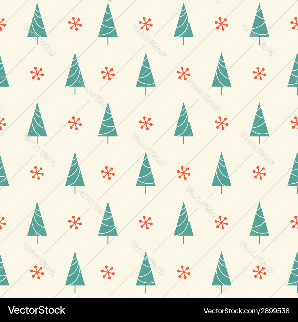 Christmas tree seamless pattern Royalty Free Vector Image