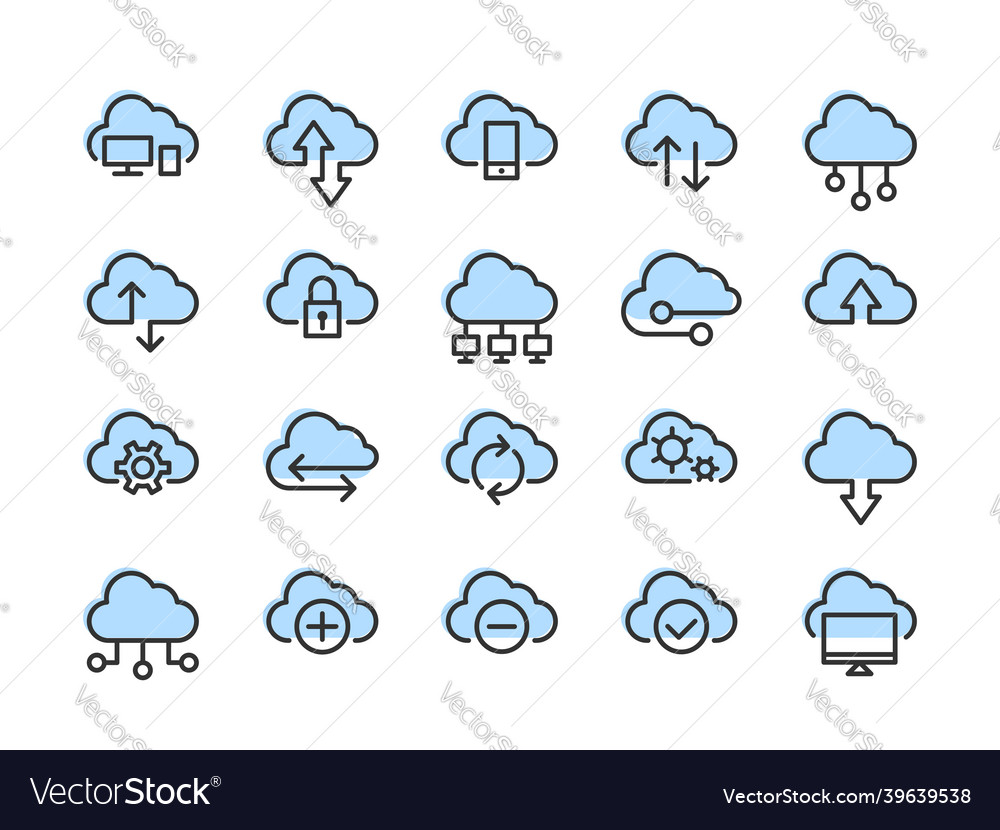 Cloud Computing Icons - Network & Data