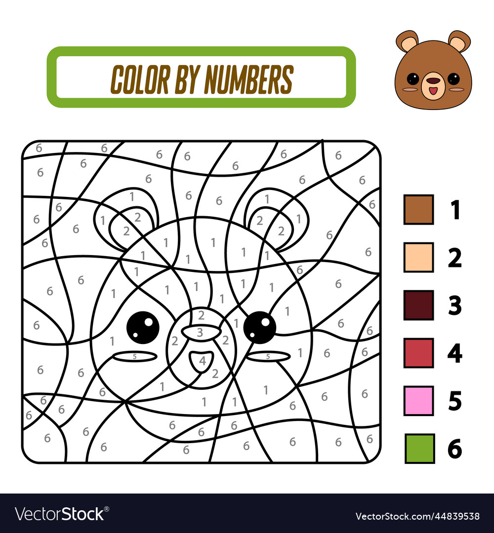 Educational coloring book by numbers Royalty Free Vector