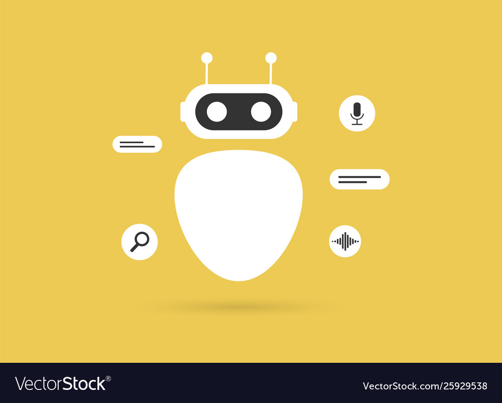 Flat chatbot and robot icon isolated