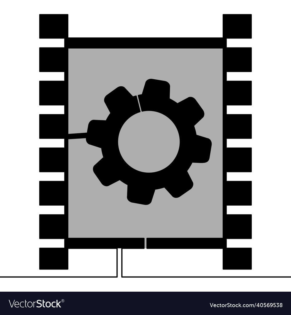 Flat continuous line art video settings concept