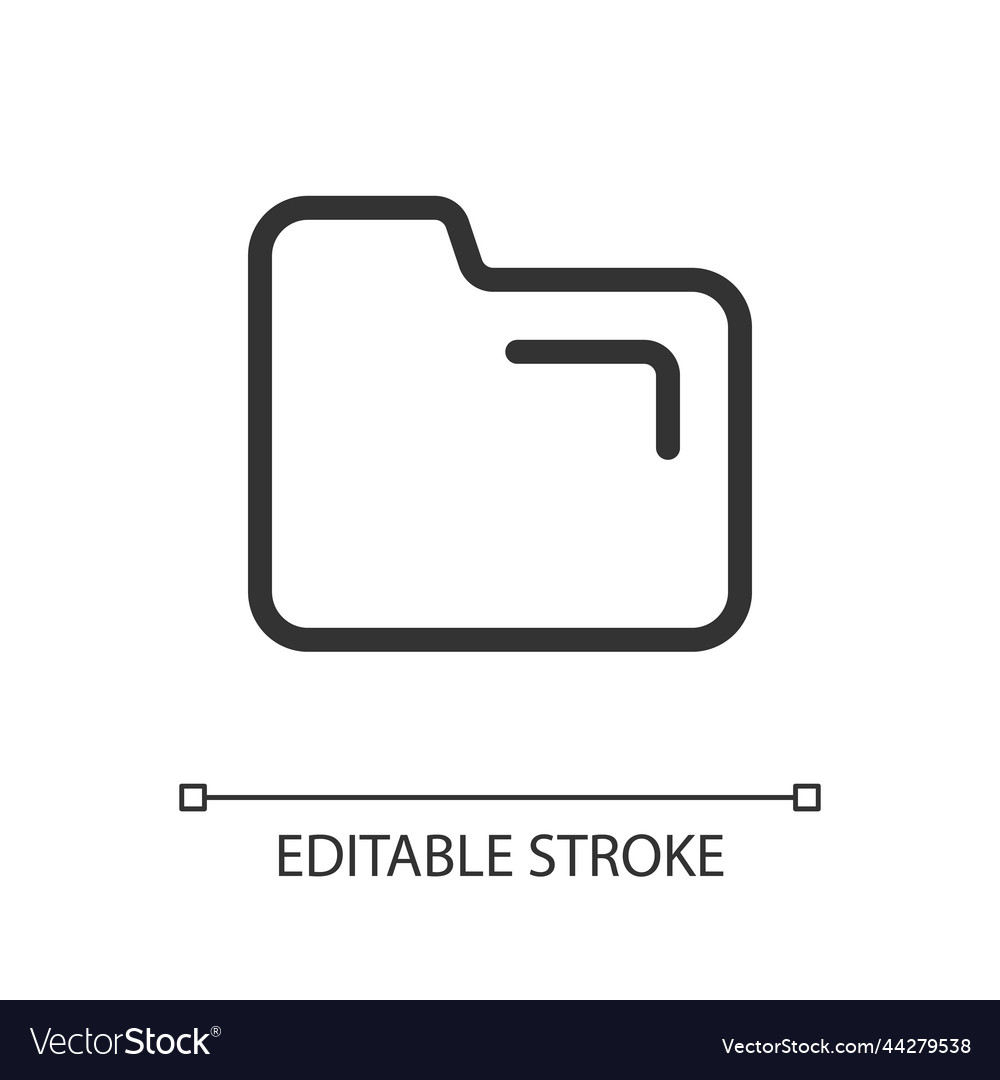 Folder pixel perfect linear ui icon vector image Folder pixel perfect linear ui icon