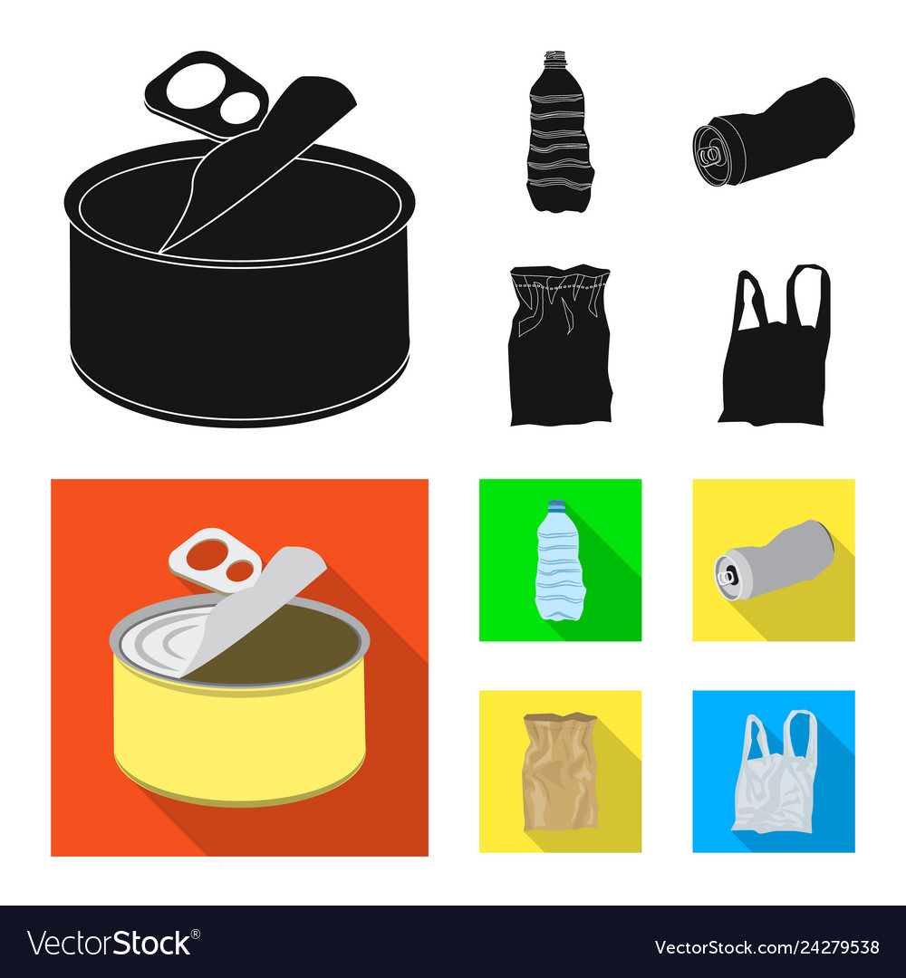 Isoliertes Objekt der Deponie und Sortier-Icon-Sammlung
