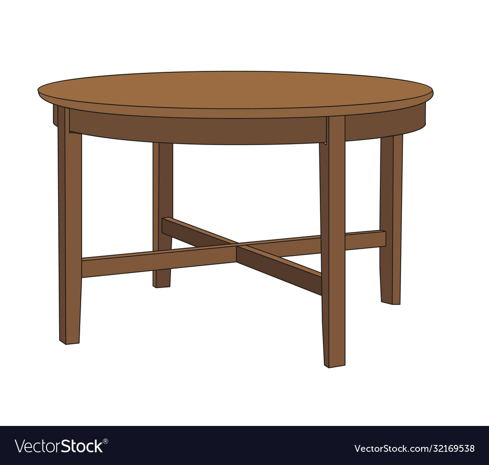 Isolated round table on white background Vector Image