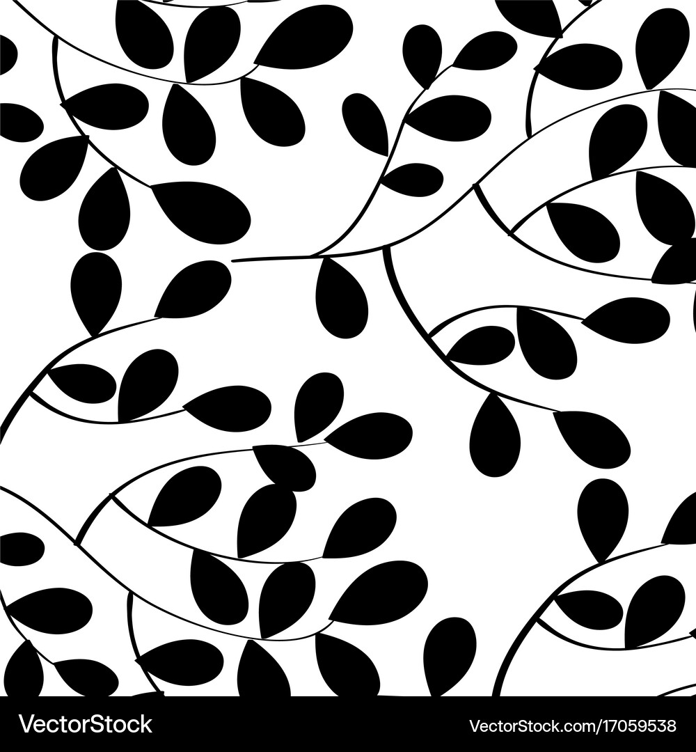 Leafs plant decorative pattern Royalty Free Vector Image