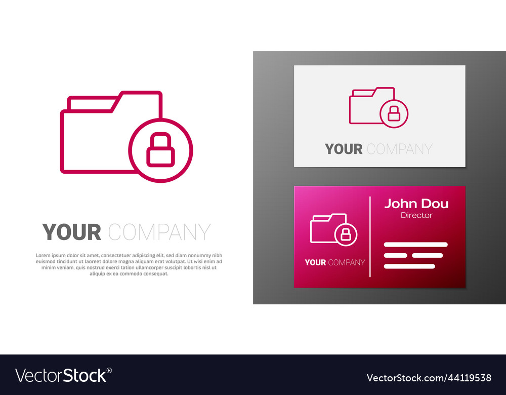 Logotype line folder and lock icon isolated Vector Image Logotype line folder and lock icon isolated