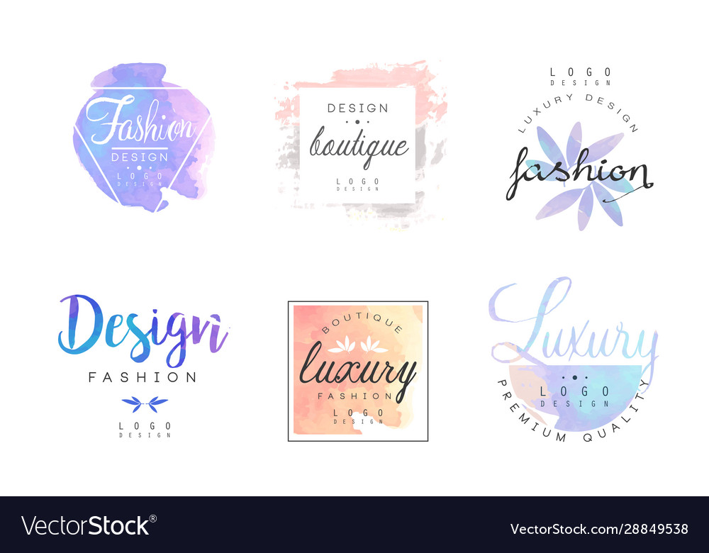 Luxury Fashion Boutique Logo Design Templates Vector Image