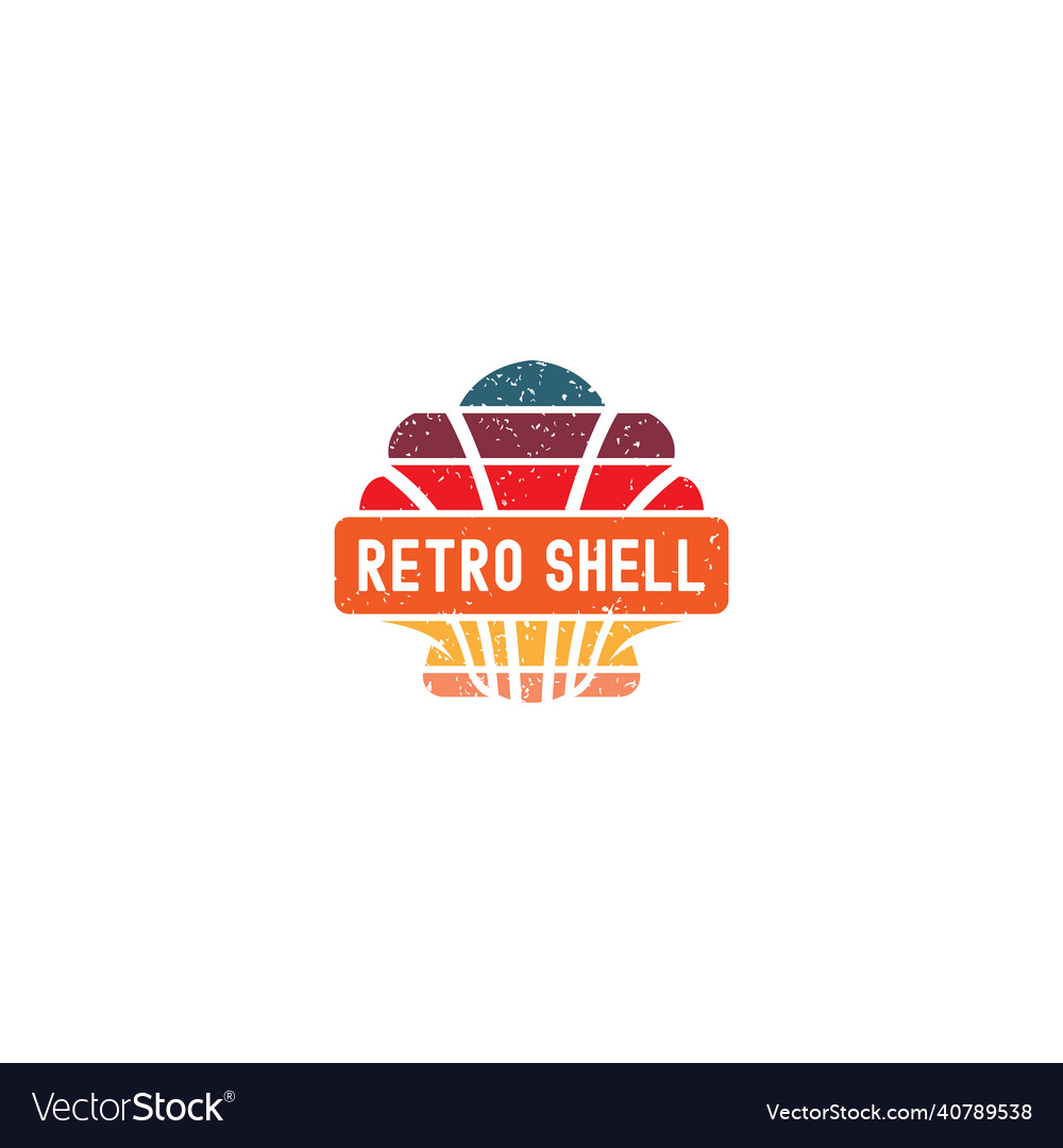 Modern design retro shell shopping logo