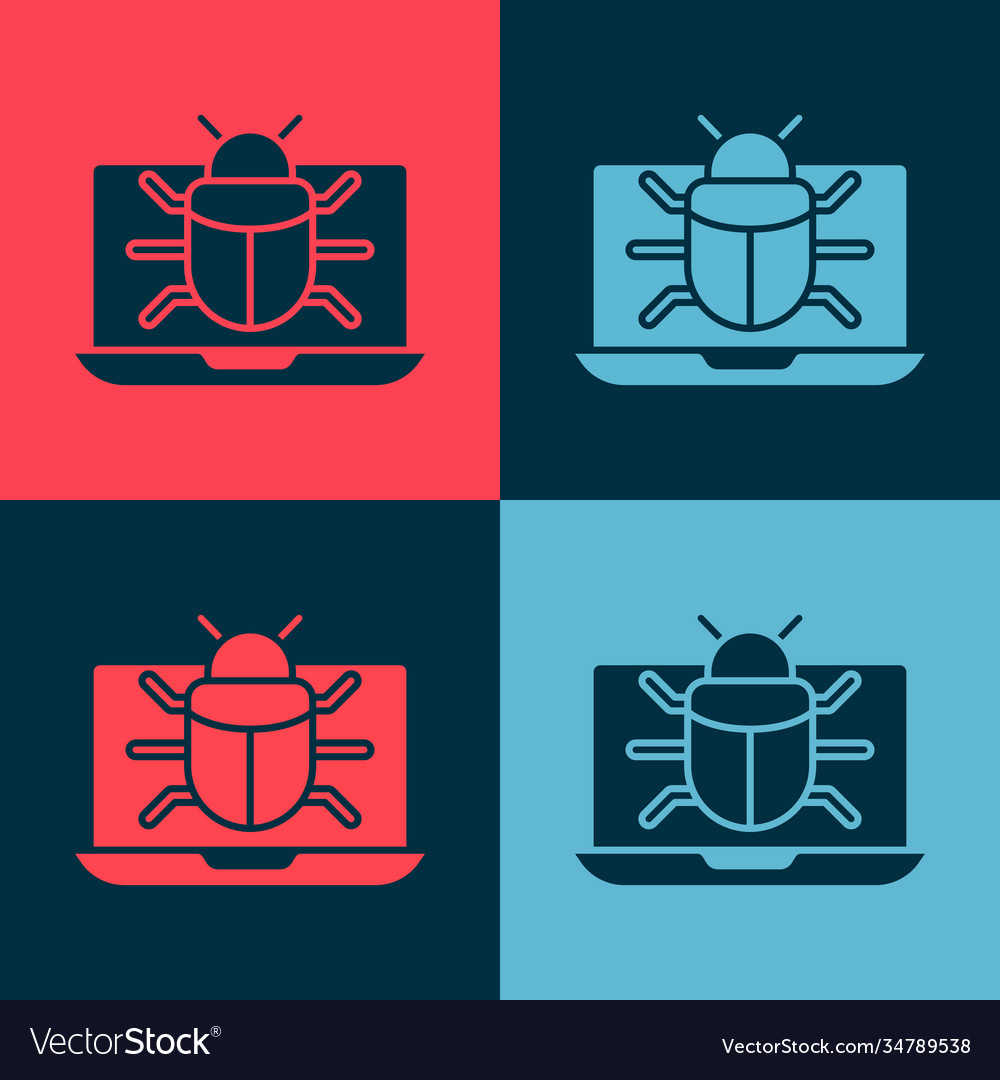Pop art system bug on monitor icon isolated