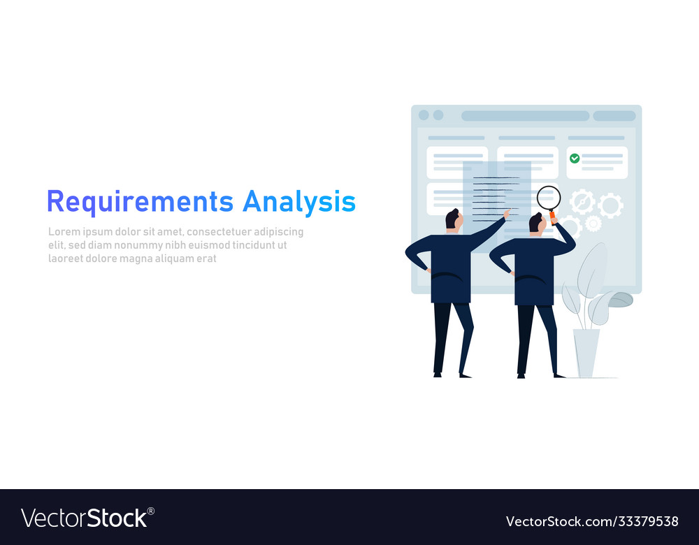 requirement-analysis-in-business-or-system-vector-image