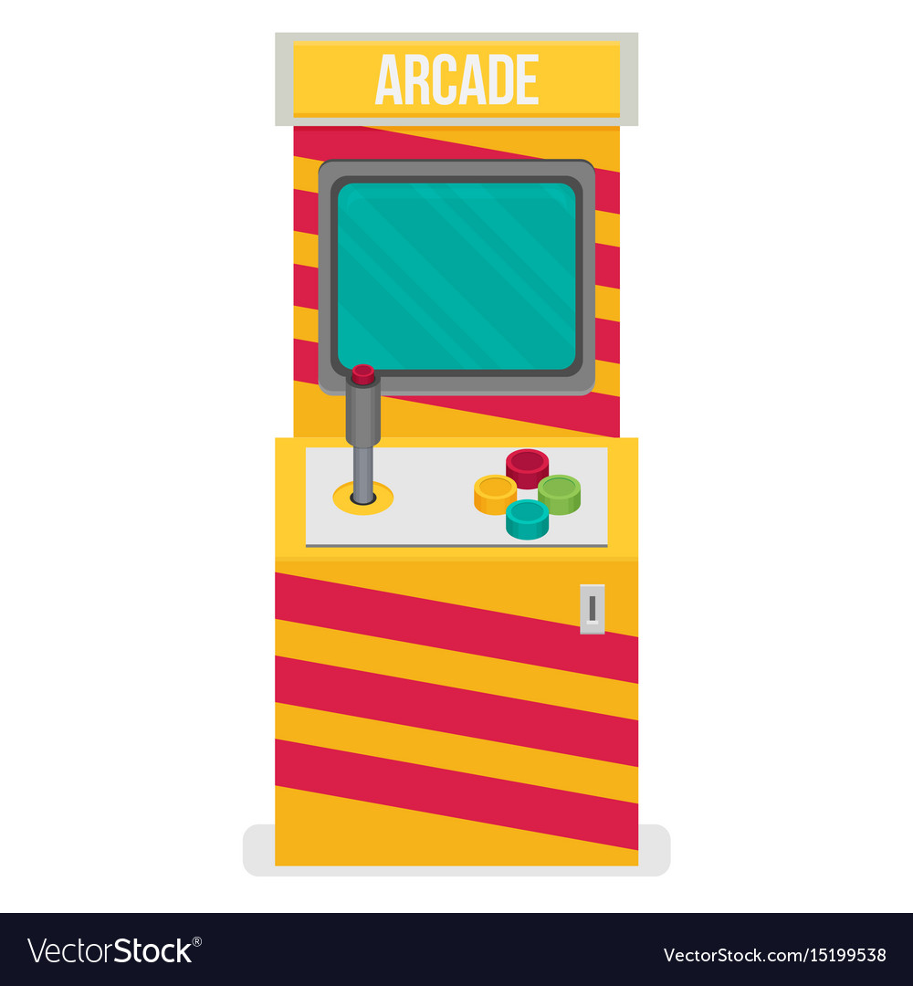 Retro arcade machine flat style