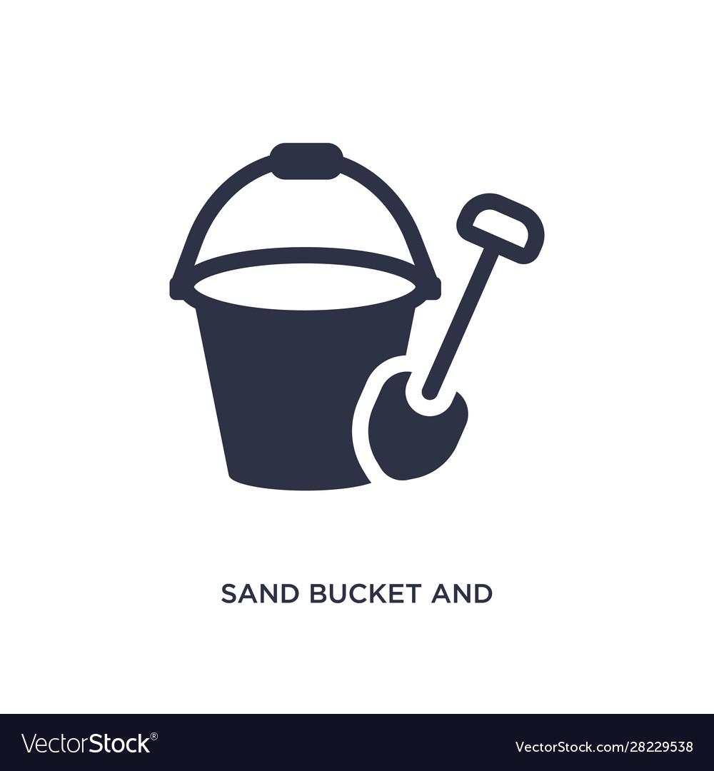 Sand bucket and shovel icon on white background Vector Image