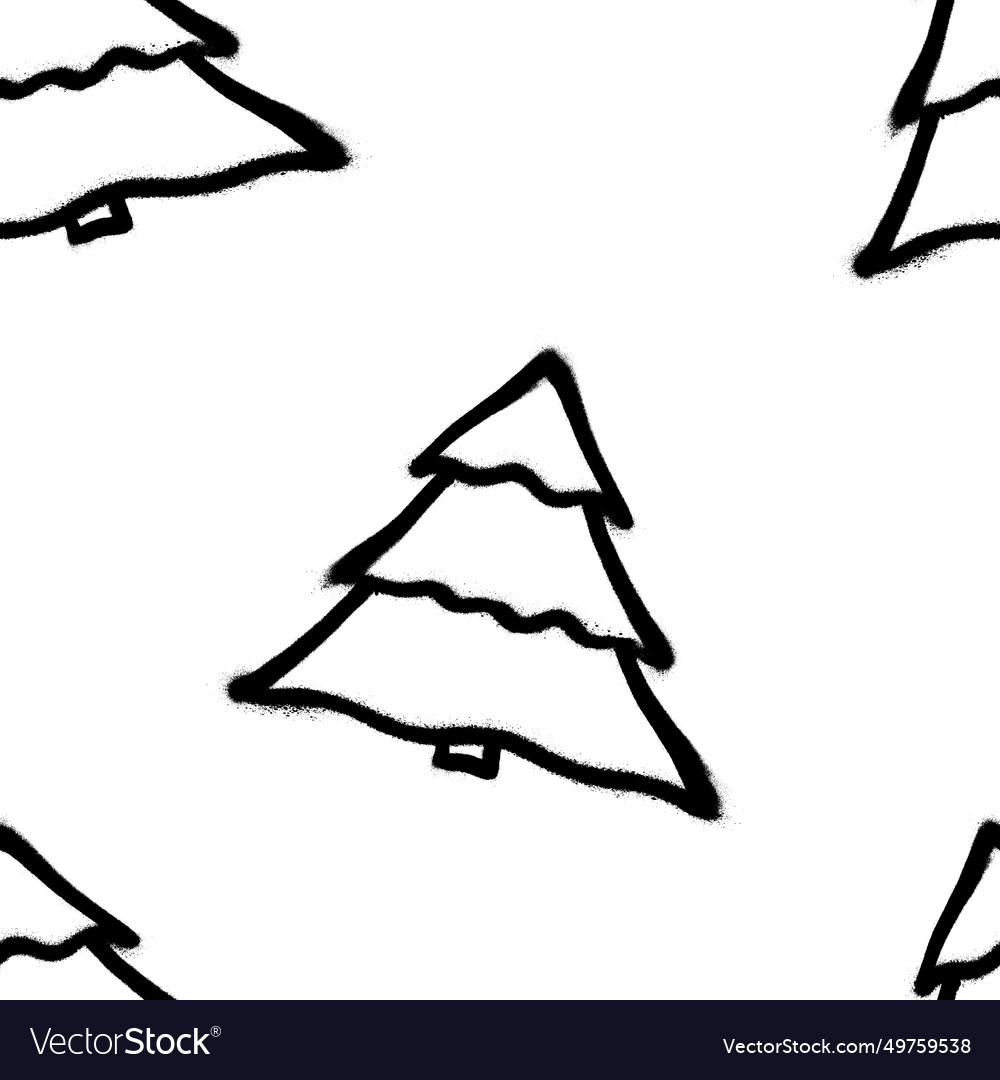 Seamless pattern of sprayed christmas tree with Vector Image