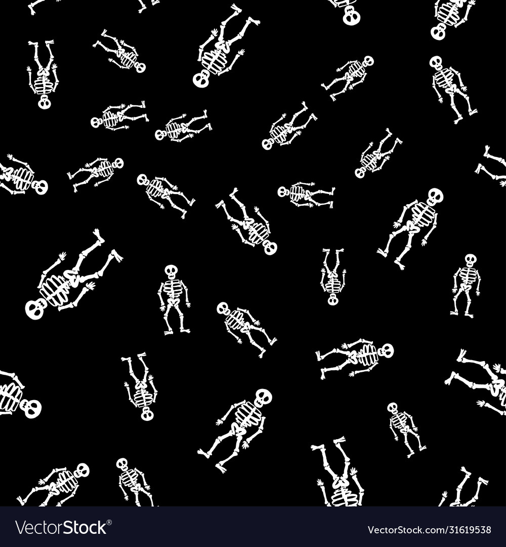 Seamless pattern with skeletons