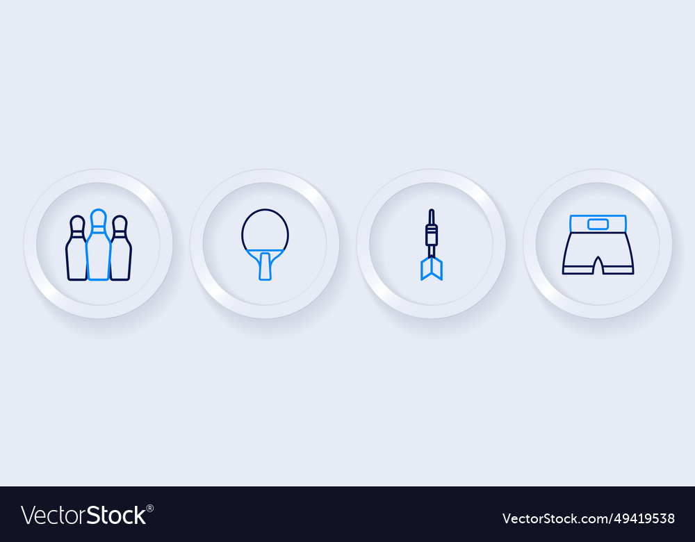 Set line boxing short dart arrow racket Vector Image Set line boxing short dart arrow racket