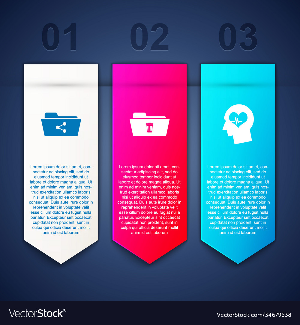 Set share folder delete and head with heartbeat vector image Set share folder delete and head with heartbeat