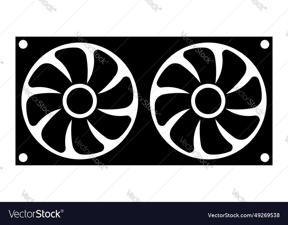 Simple of fan or cooling system personal computer vector image Simple of fan or cooling system personal computer