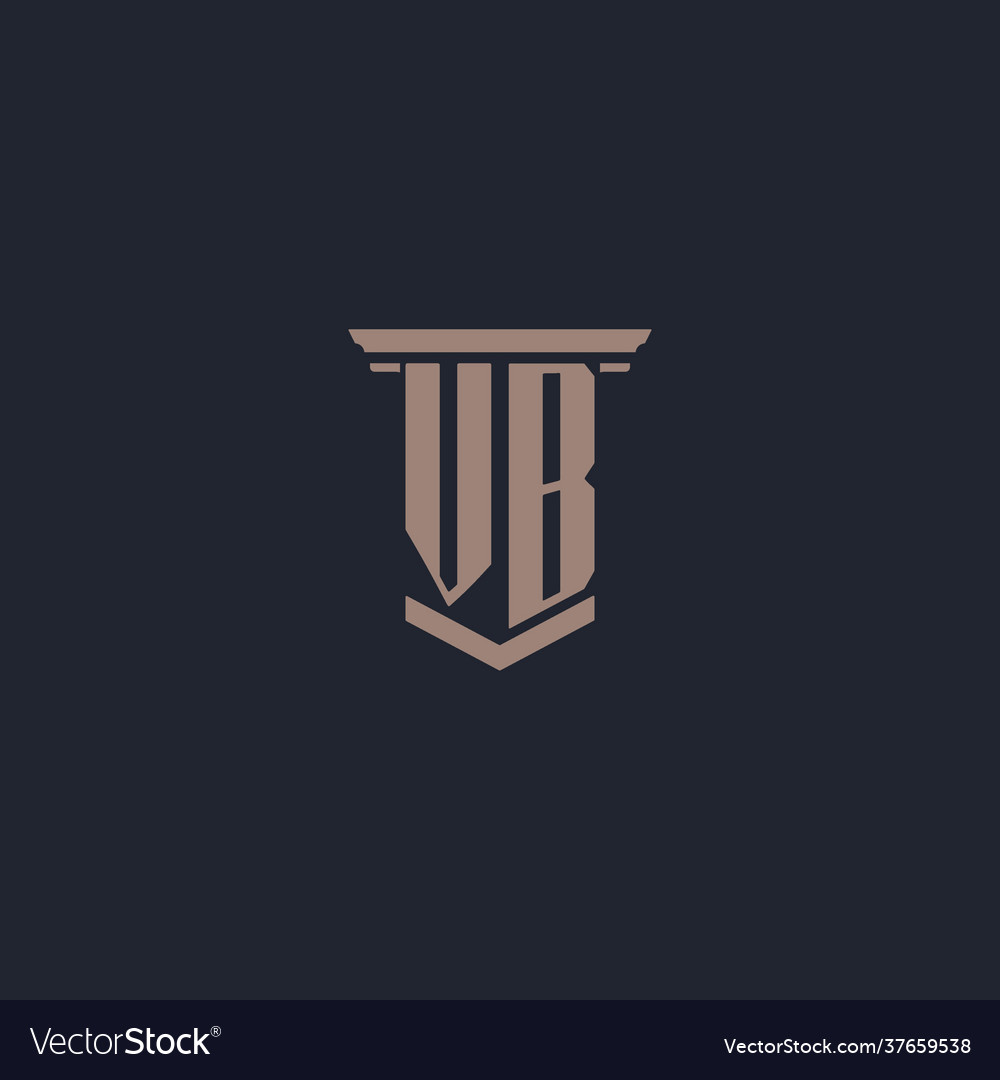Vb initial monogram logo with pillar style design