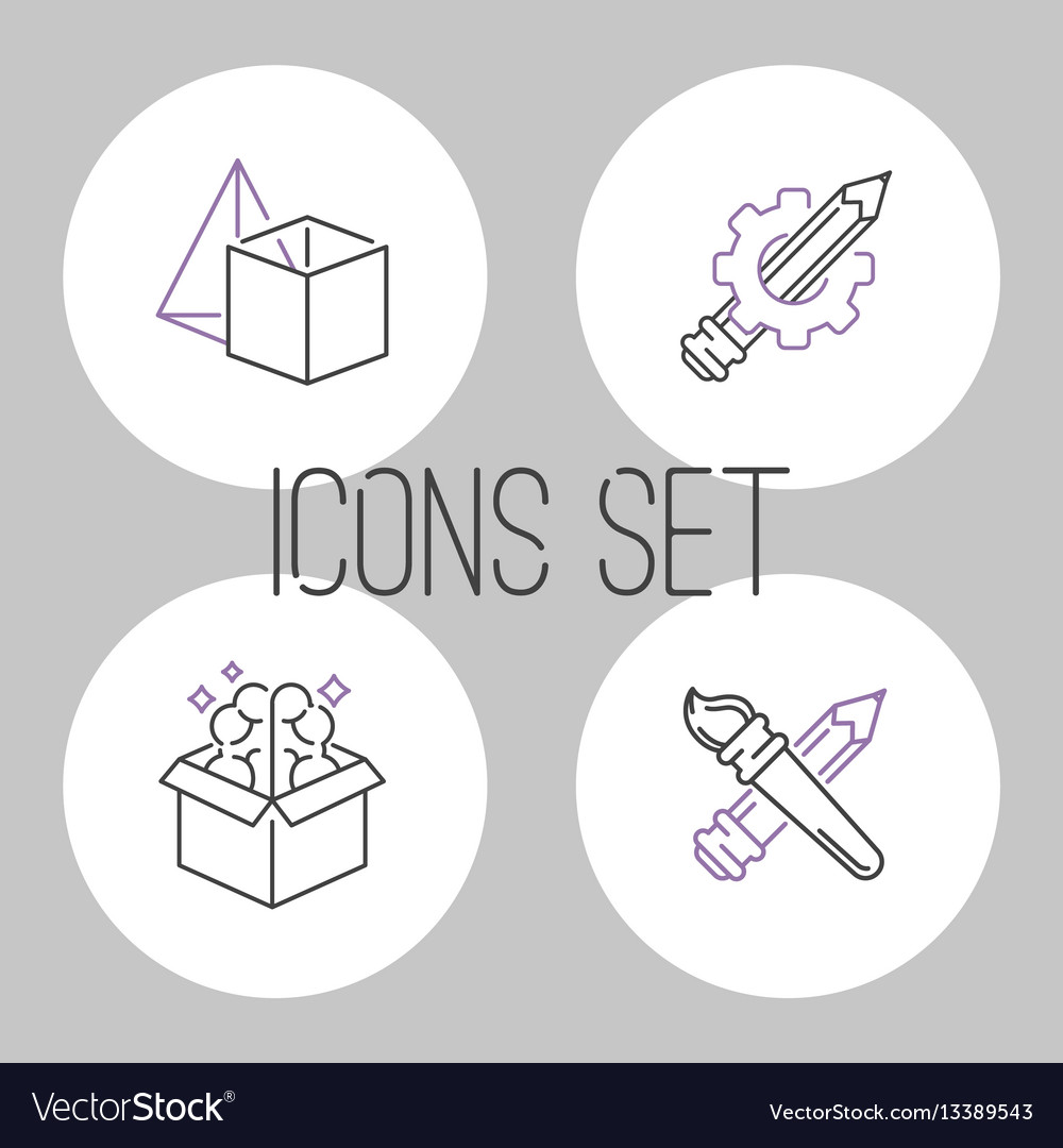 Art icons set design linear vector image Art icons set design linear