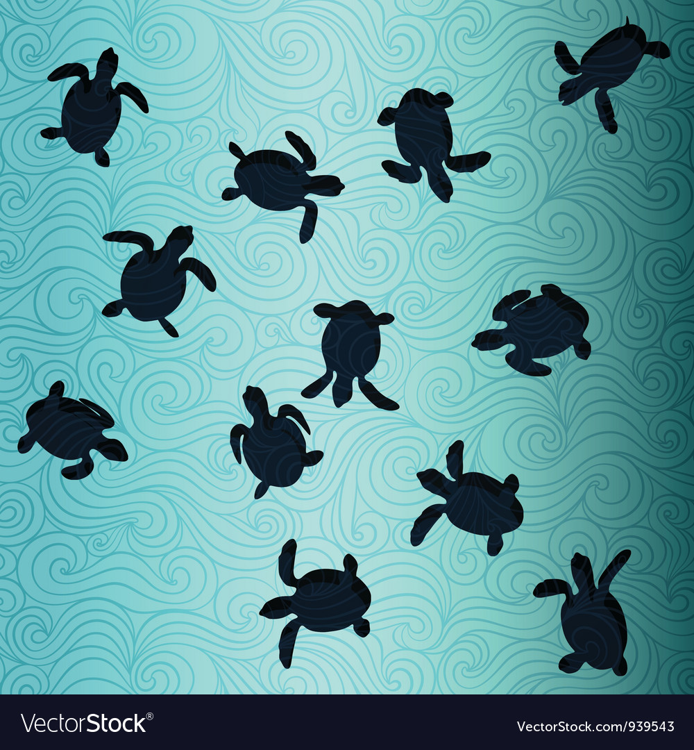 Download Baby Sea Turtles Royalty Free Vector Image - VectorStock