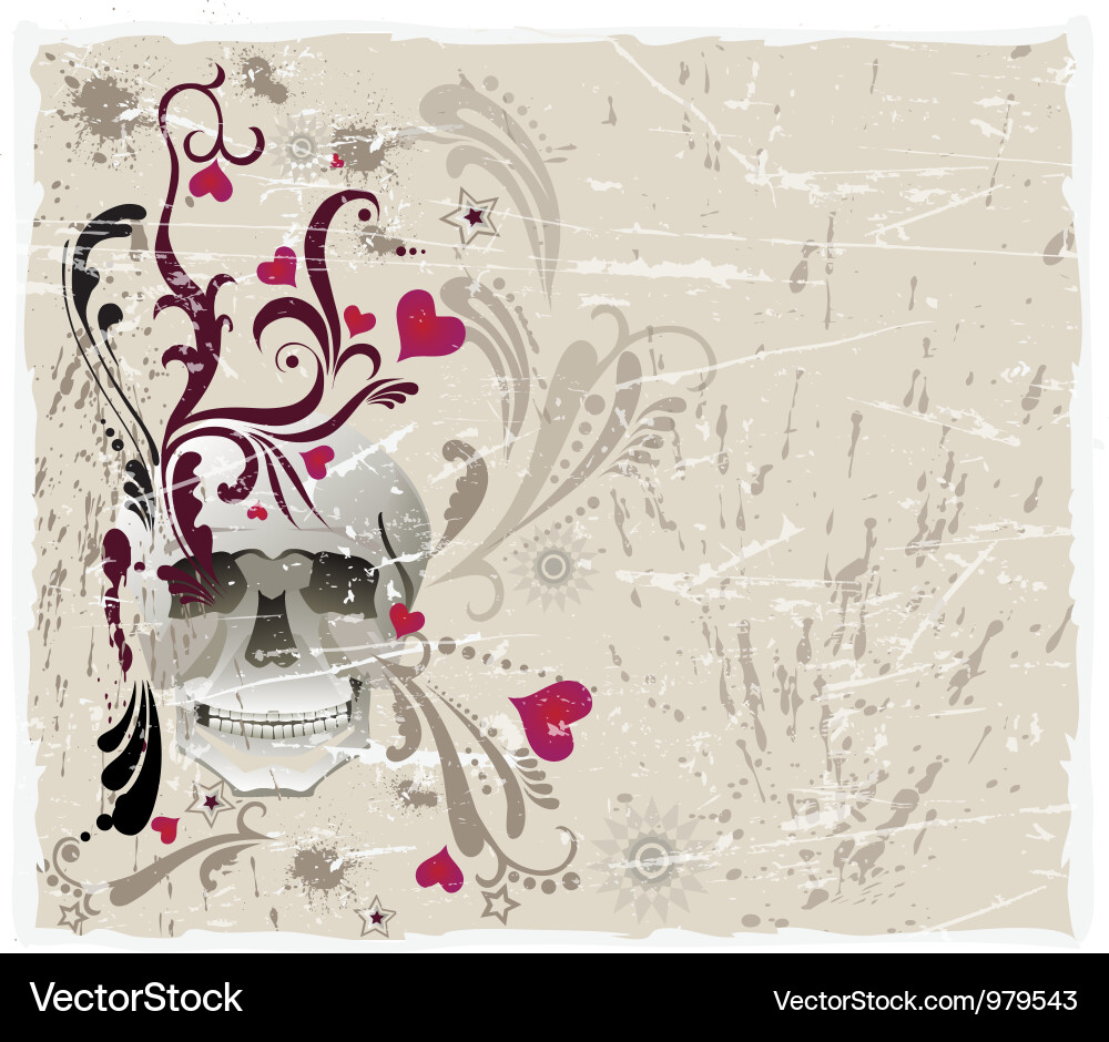 Background with skull Royalty Free Vector Image