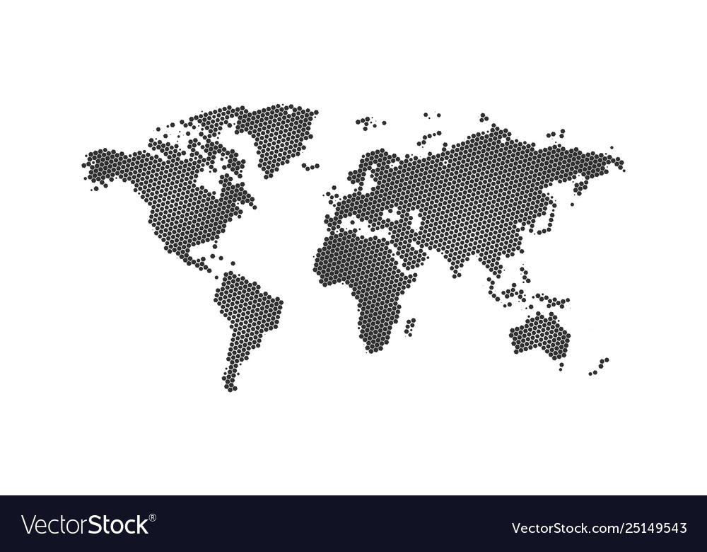 globe earth world map - abstract dotted vector background ...