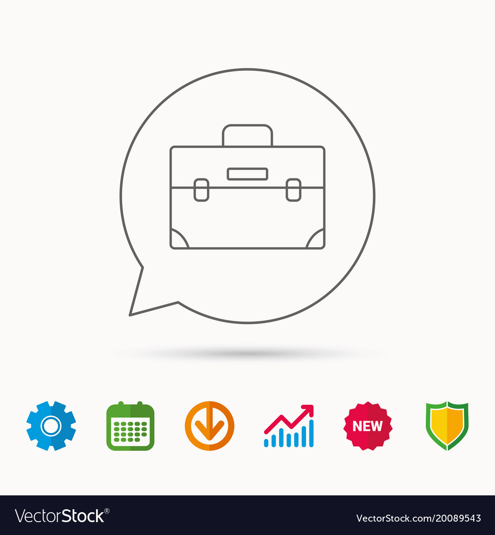 Briefcase icon business case sign