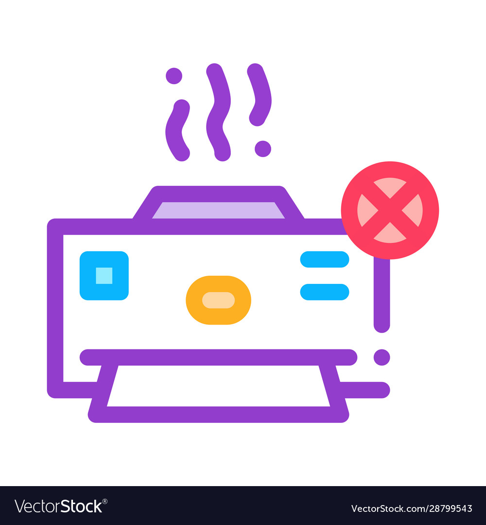 Broken printer icon outline Royalty Free Vector Image