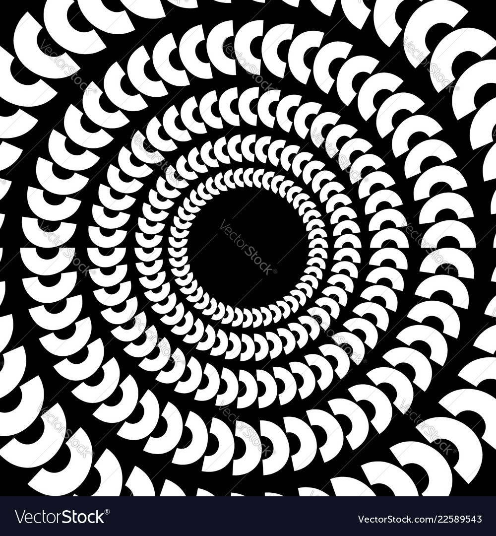 Circular radiating element abstract monochrome vector image Circular radiating element abstract monochrome