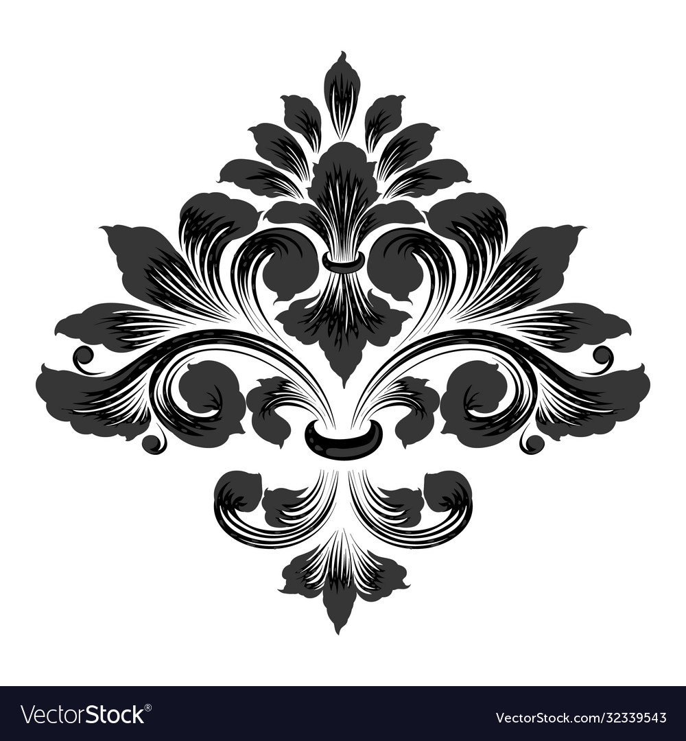 Damask element isolated central
