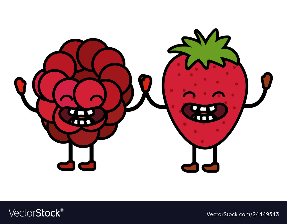 Delicious tasty fruits cartoon Royalty Free Vector Image