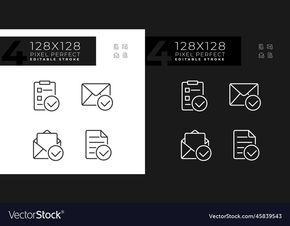 Documents with checkmarks pixel perfect linear